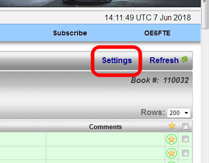 Accessing QRZ.com logbook settings